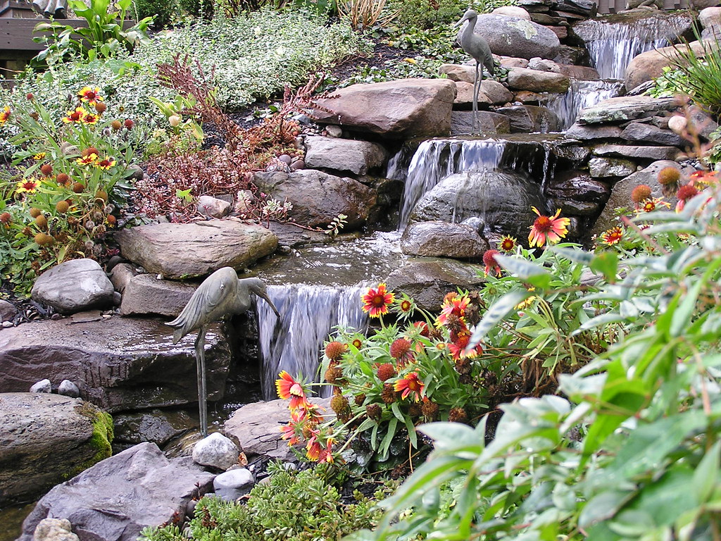 Waterfall with plantings Pondscapes Maryland