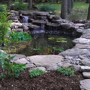 backyard pond and patio Pondscapes Maryland