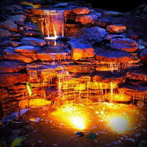 Backlit waterfall - Pondscapes Maryland