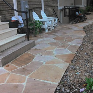 Custom walkway around house - Pondscapes Maryland