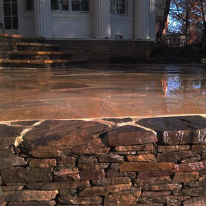 backyard patio and retaining wall Pondscapes Maryland